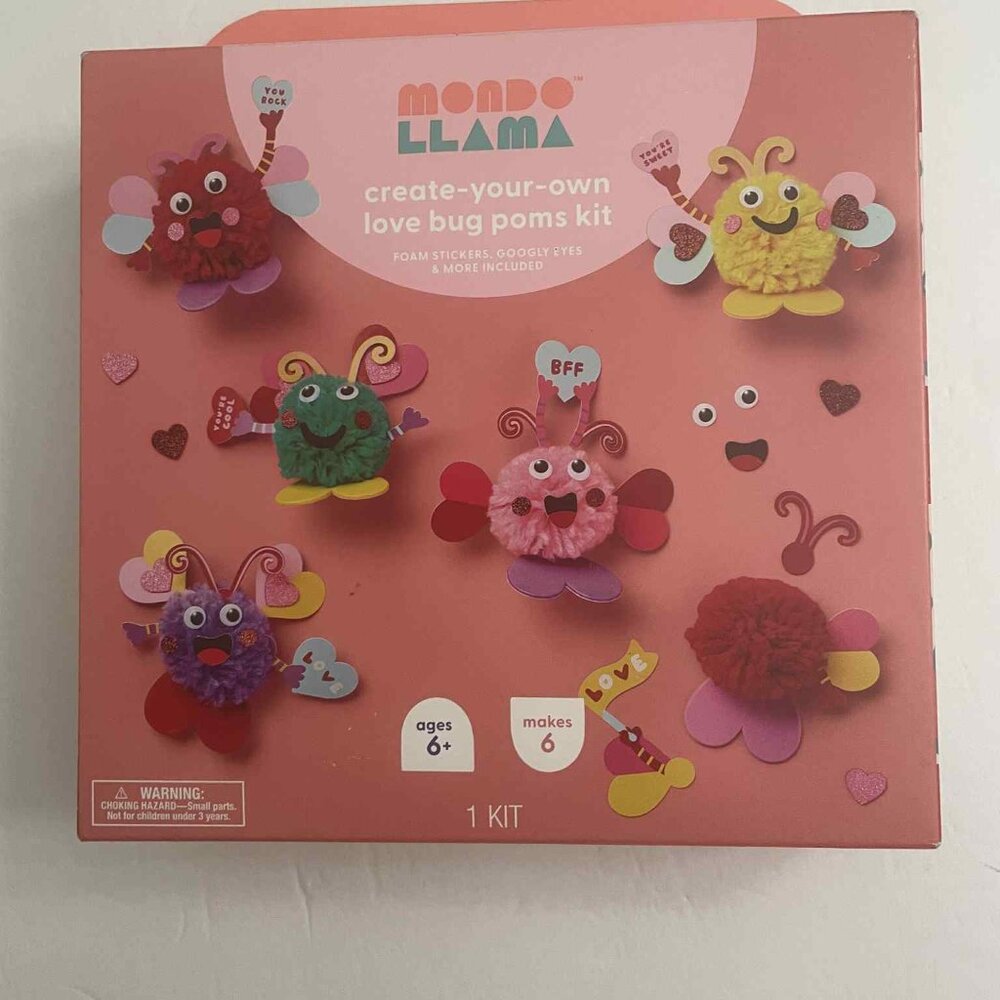Mondo Llama Create-your-own Love Bug -Pom Characters Kit